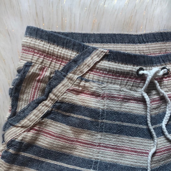 Boho Linen White Red Blue Shorts Tassels Sz. XS - Picture 3 of 7